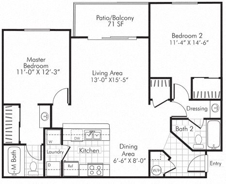Villa Serena Apartments Floor Plan B1 Henderson, Nevada Villa Serena Apartments Floor Plan B1 Henderson, Nevada